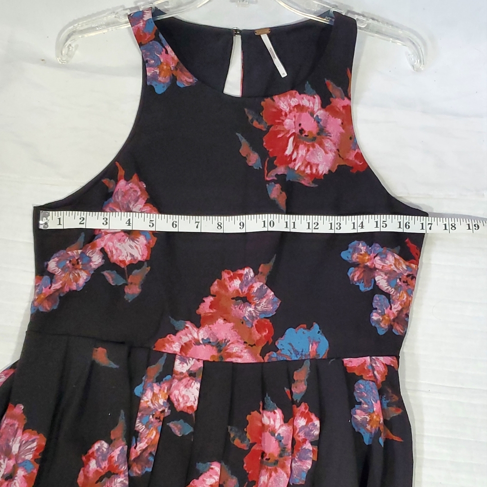 FREE PEOPLE FLORAL BOHO SLEEVELESS A-LINE FLOWY STEETCH COCKTAIL DRESS WOMENS 12 - Picture 10 of 10